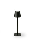 Vinlume black modern standing lamp with square base and conical shade, featuring touch controls and USB-C charging.